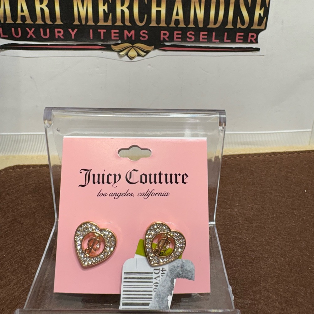 Juicy Couture Gold and Pink Heart Earrings